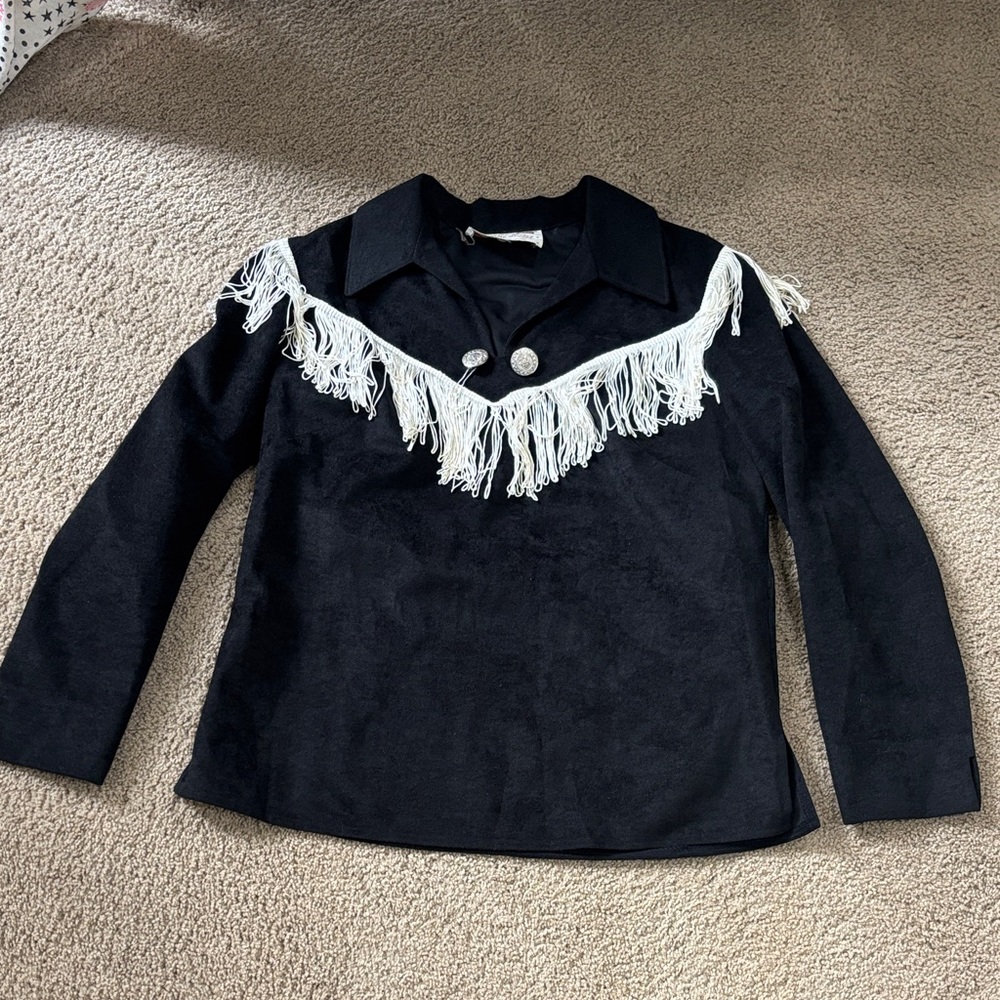 TREGOS WESTWEAR Vintage Black Fringe Shirt